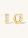 WCO Heart Bezel Huggie Earrings