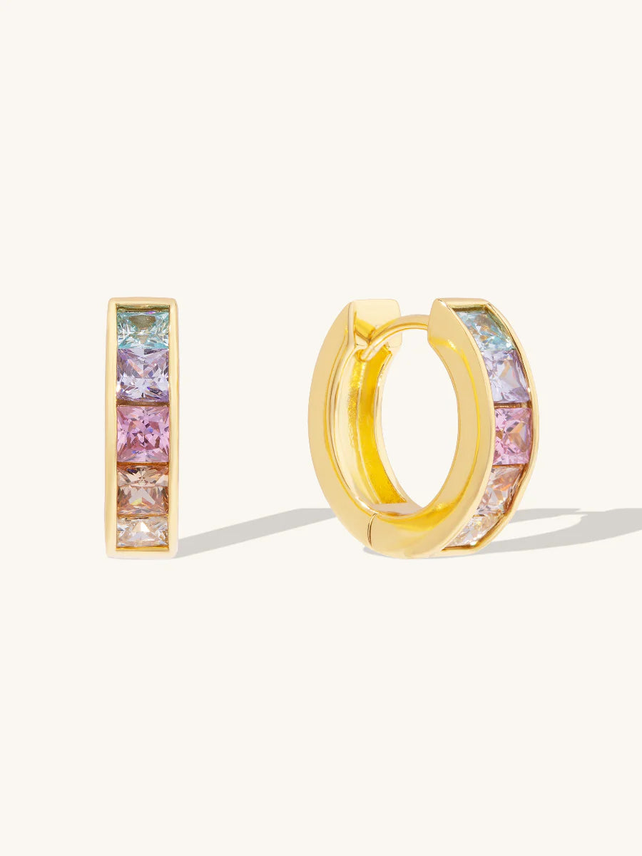 WCO Rainbow Gem Huggie Earrings