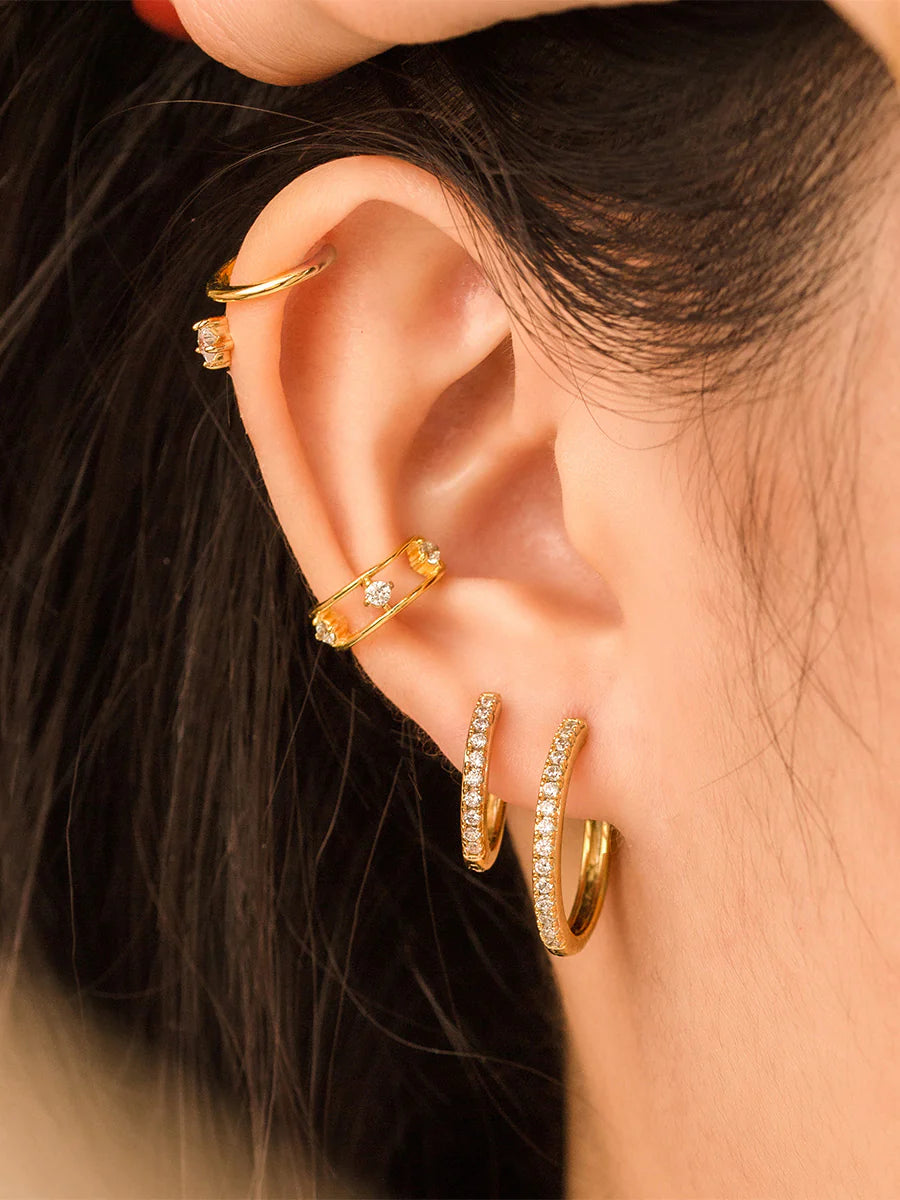 WCO Classic 10mm Pave Hoop Earrings