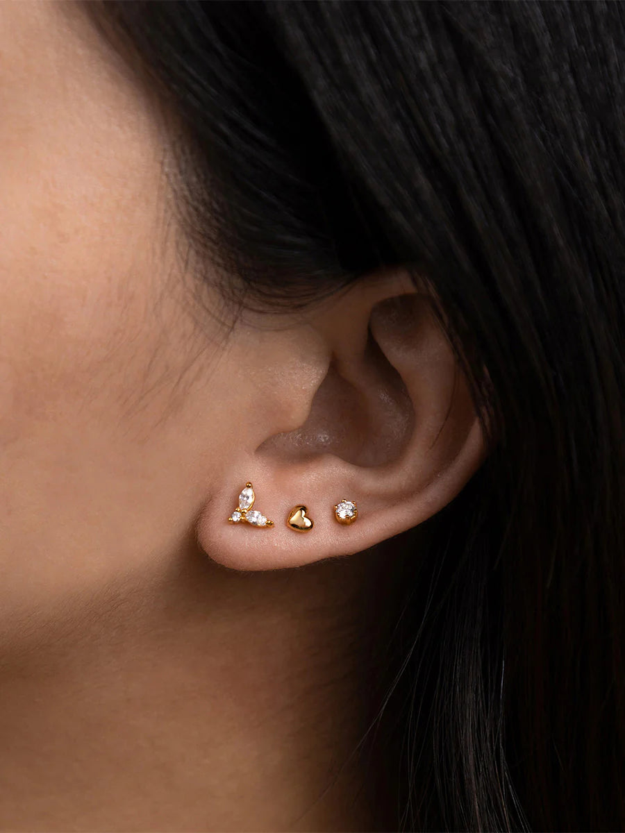 WCO Dome Heart Flat Back Earring