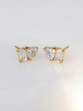WCO Heart Baguette Duo Stud Earrings