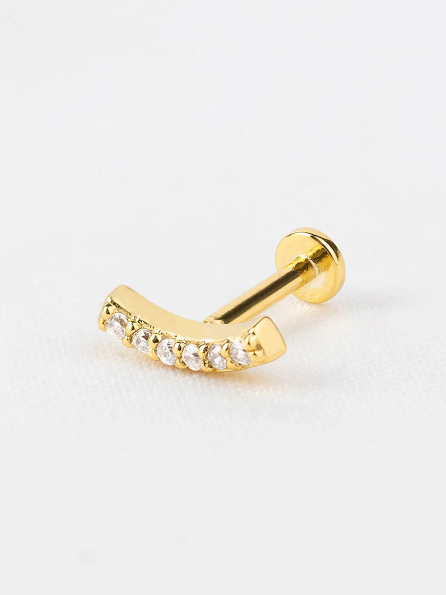 WCO Pave Curve Flat Back Earrings
