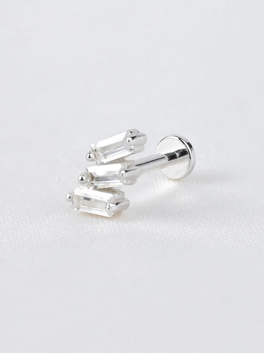 WCO Trio Baguette Flat Back Earrings