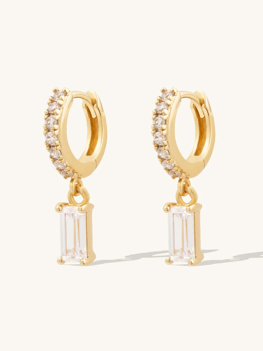 WCO Baguette Baby Huggie Earrings