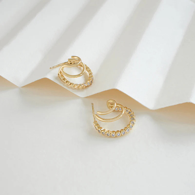WCO Triple Pave Hoop Earrings
