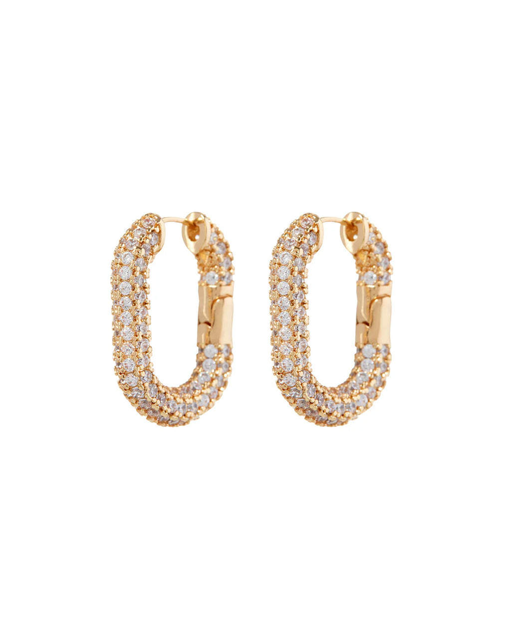 LAJ XL Pave Chian Link Hoops