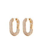 LAJ XL Pave Chian Link Hoops