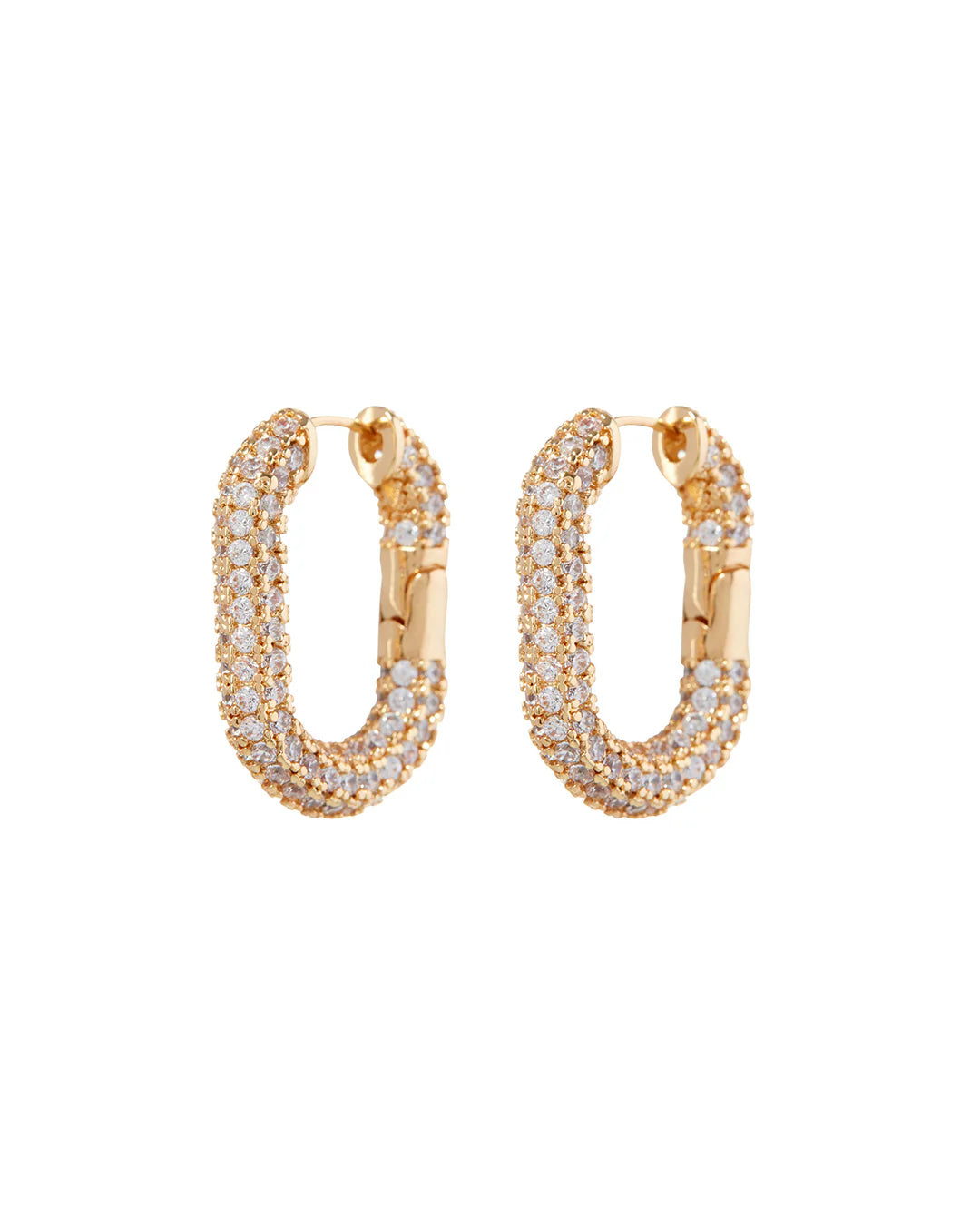 LAJ XL Pave Chian Link Hoops
