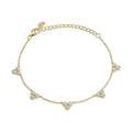 14k Vermeil Triple Cluster Station Bracelet