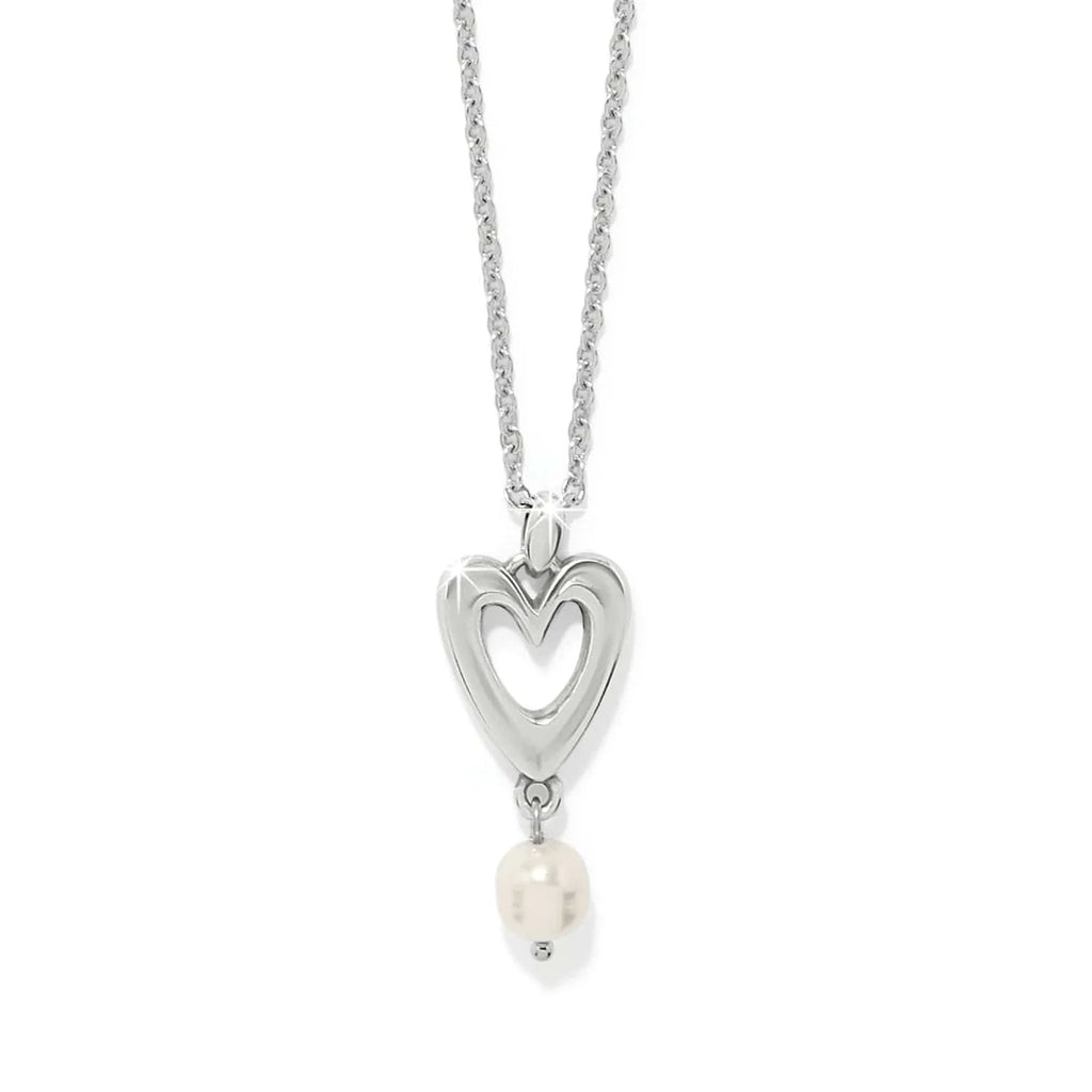 BRI Cascade Open Heart Pearl Petite Necklace
