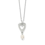 BRI Cascade Open Heart Pearl Petite Necklace