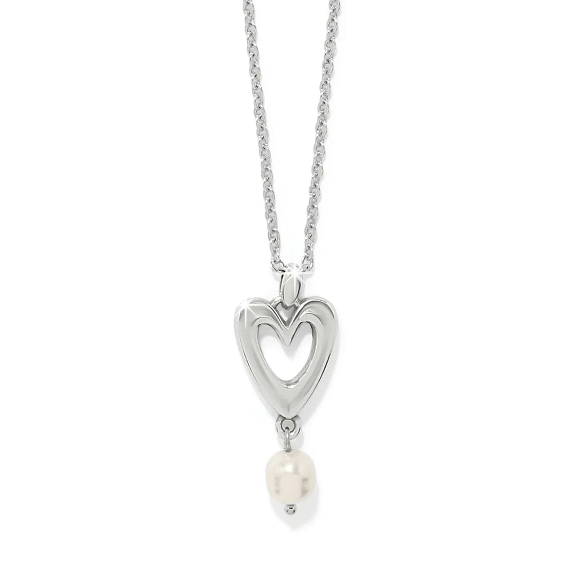 BRI Cascade Open Heart Pearl Petite Necklace
