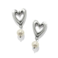 BRI Cascade Open Heart Pearl Post Earrings