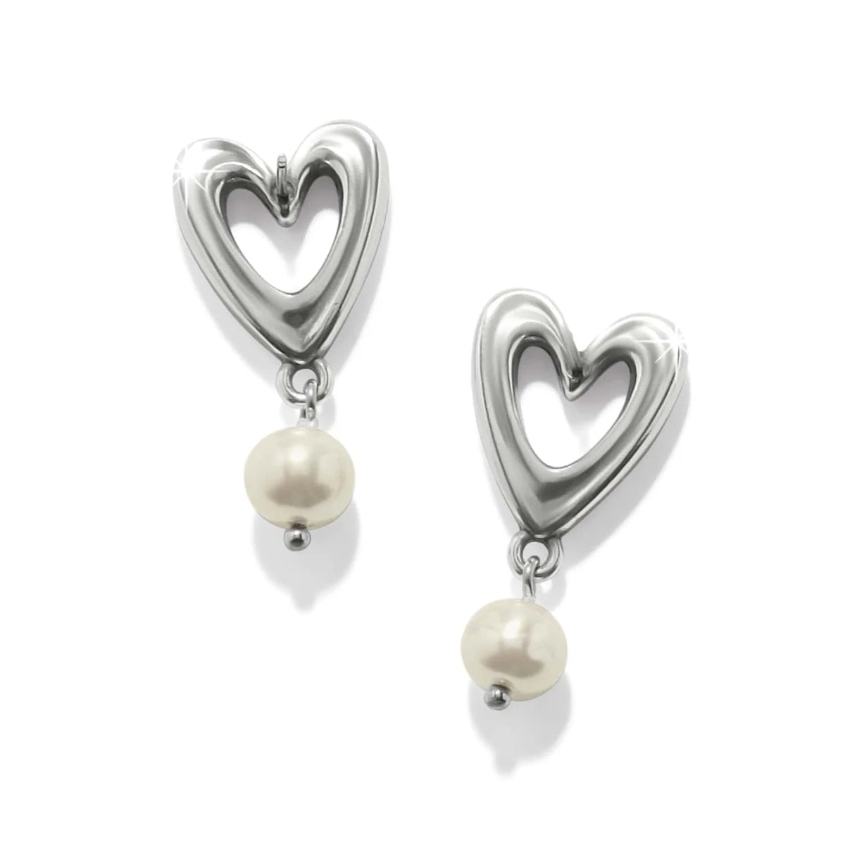 BRI Cascade Open Heart Pearl Post Earrings