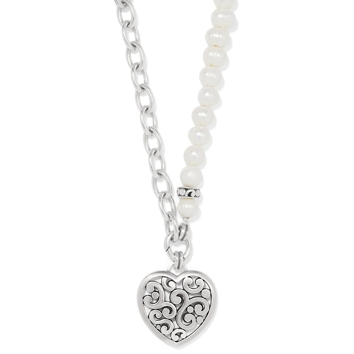 BRI Contempo Heart Pearl charm Necklace