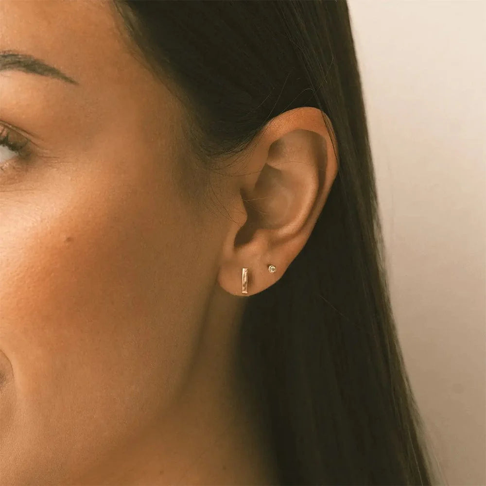 MBM CZ Bezel Live-In Stud Earrings