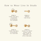 MBM CZ Bezel Live-In Stud Earrings