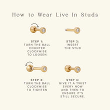 Load image into Gallery viewer, MBM CZ Bezel Live-In Stud Earrings
