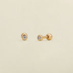 MBM CZ Bezel Live-In Stud Earrings