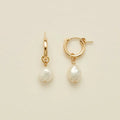 MBM Single Pearl Hoop Earrings
