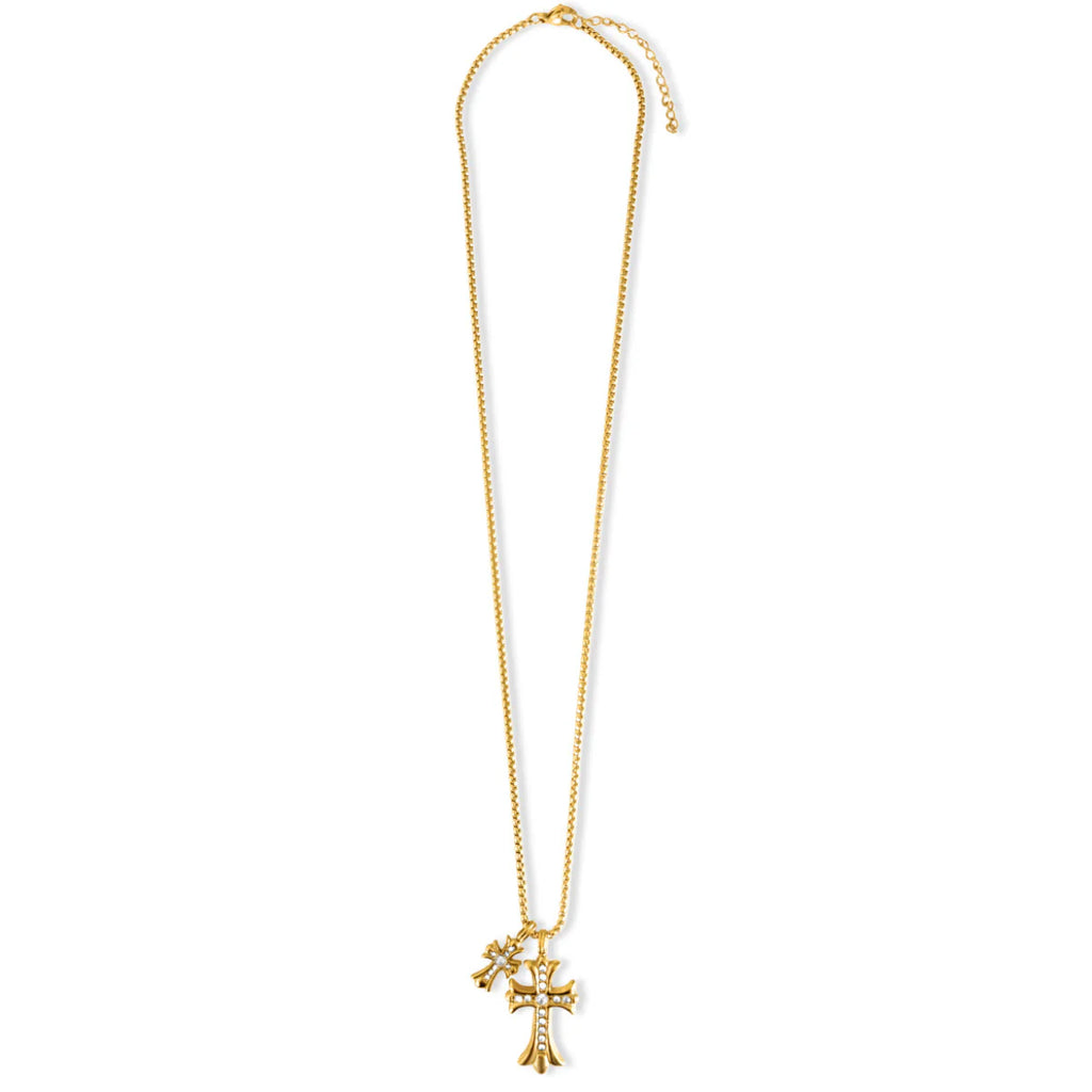 EV Lazara Double Cross Pendant Necklace – JULIA EV Lazara Double Cross Pendant Necklace – JULIA