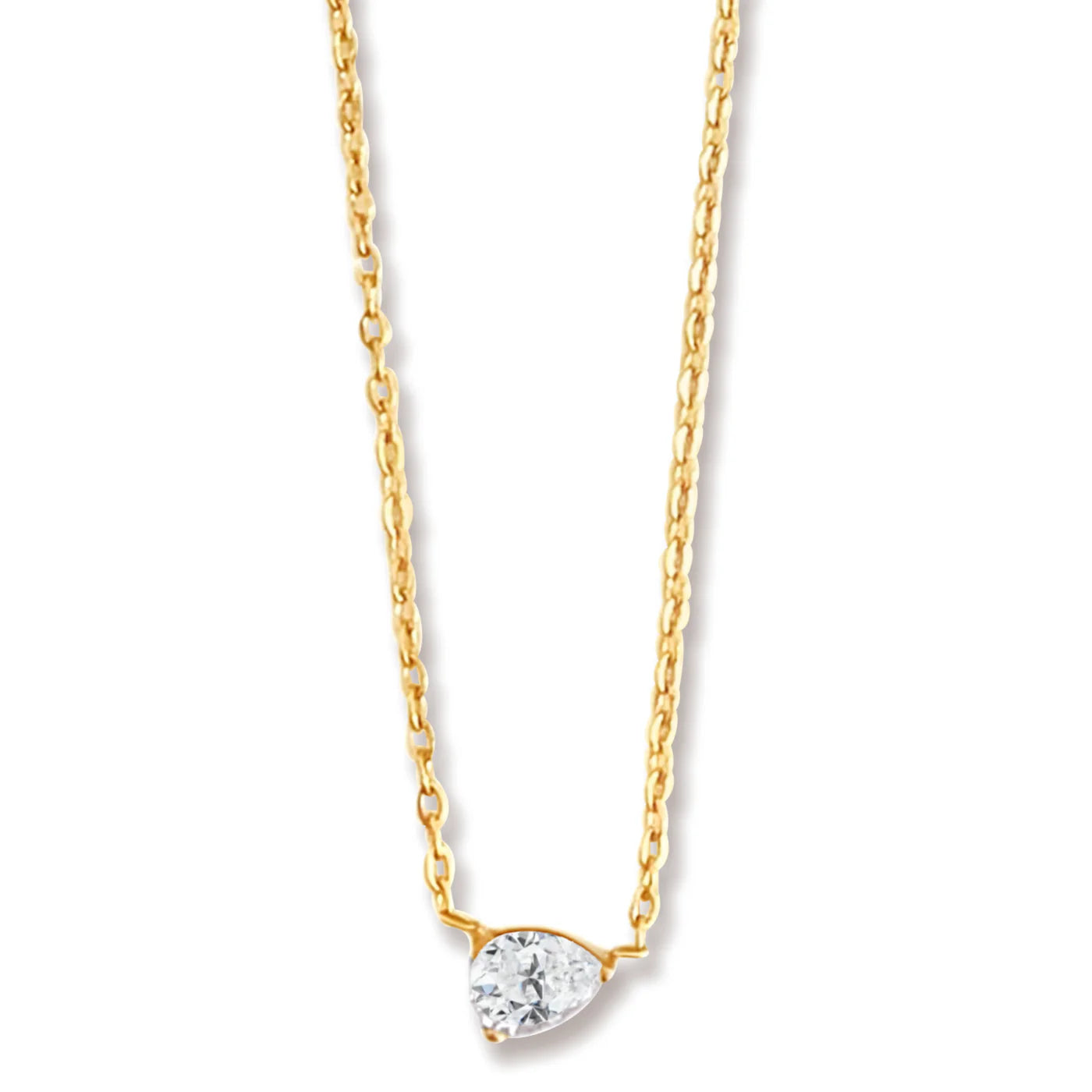 EV Lola Solitaire Sideways Pear Necklace