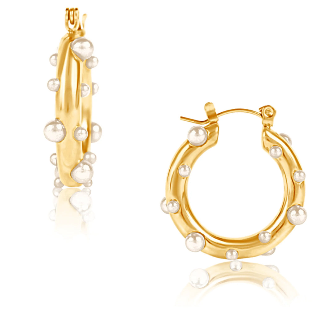 EV Nicoletta Pearl Hoop Earring