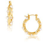 EV Nicoletta Pearl Hoop Earring