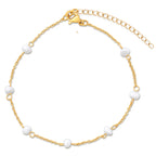 EV Rosette Pearl Chain Anklet