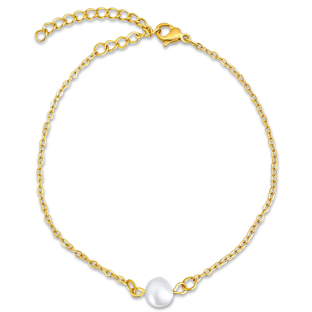 EV Shayla Dainty Pearl Chain Bracelet