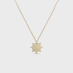 14k Vermeil CZ Halo Disc Pendant Necklace