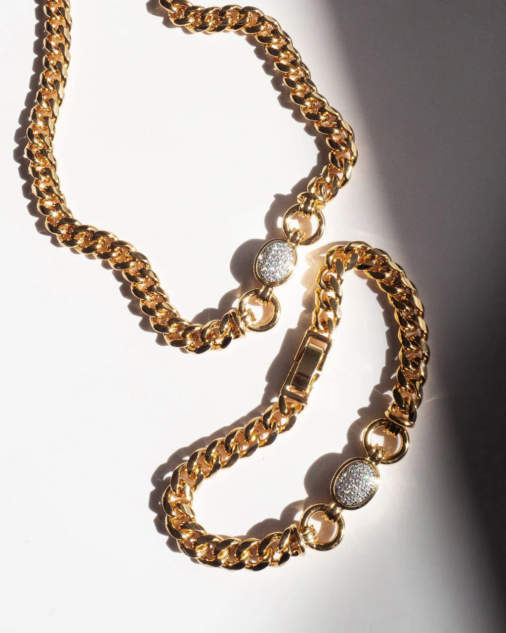 LAJ Pave Oval Link Necklace