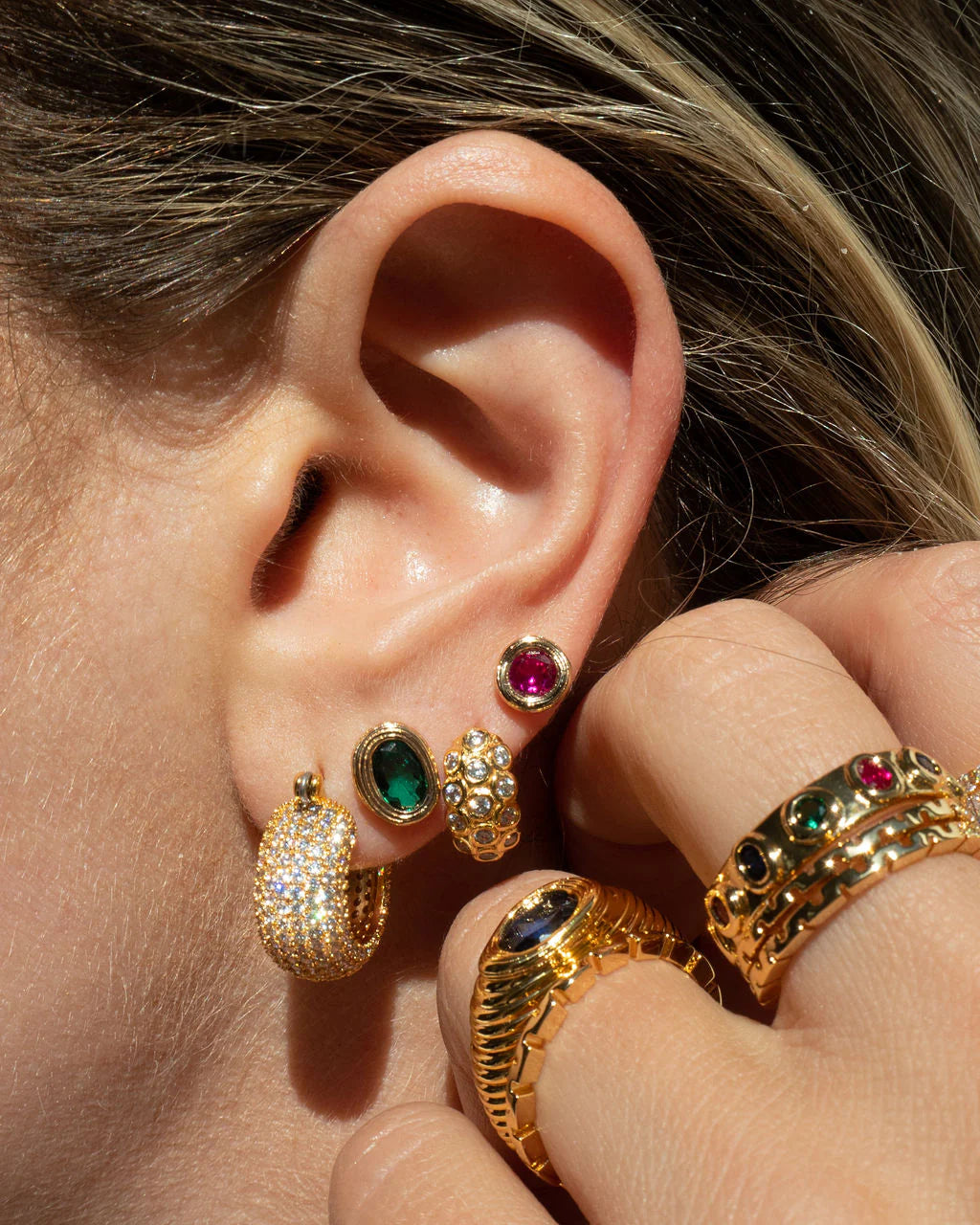 LAJ Sienna Stone Hoops