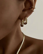 LAJ Pave Cuban Link Hoops