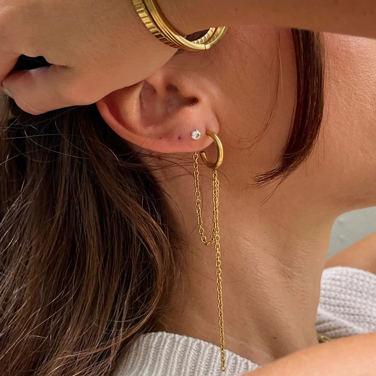 EV Larisa Chain Hoop Earrings