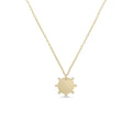 14k Vermeil CZ Halo Disc Pendant Necklace
