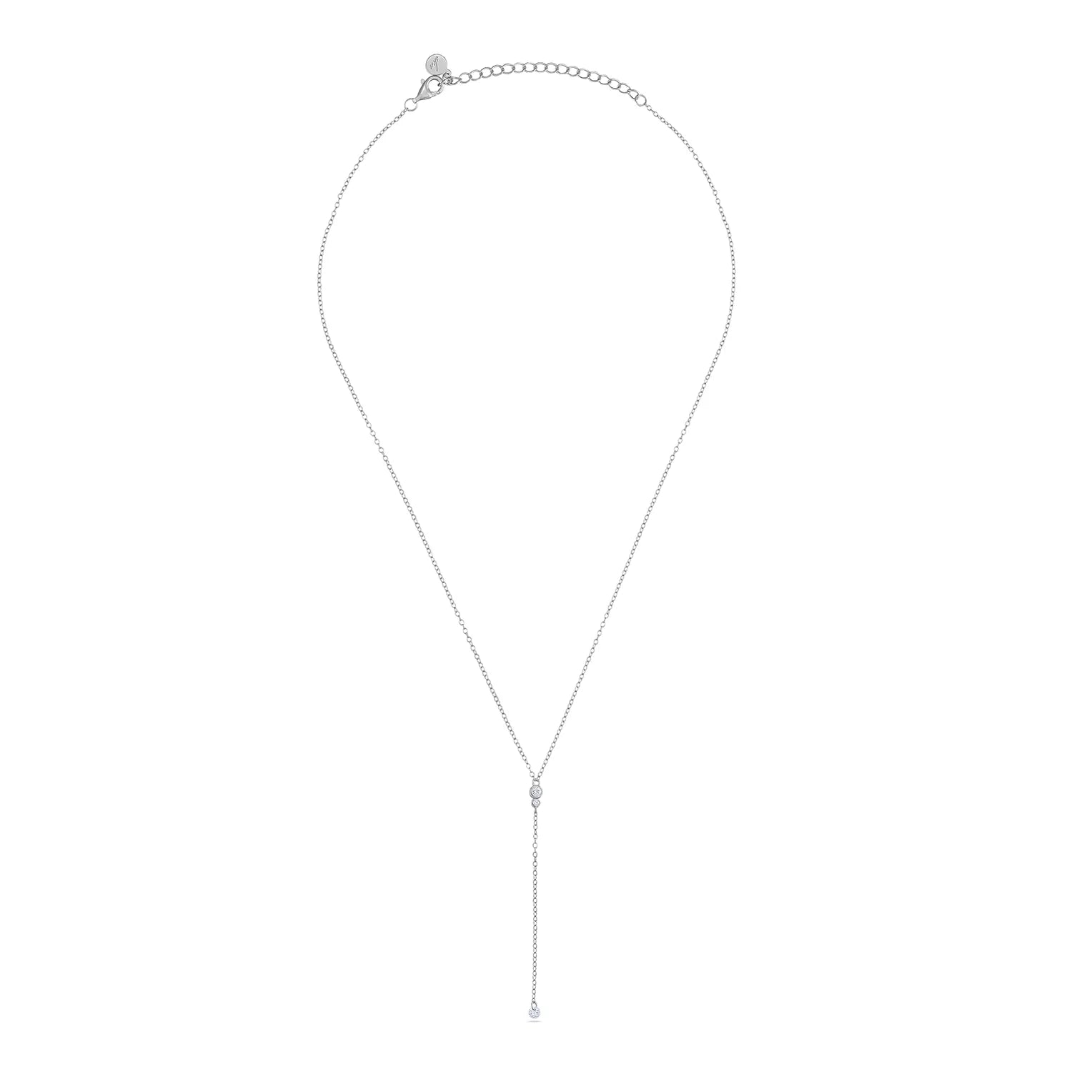 14k Vermeil CZ Stone Lariat Necklace