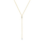 14k Vermeil CZ Stone Lariat Necklace