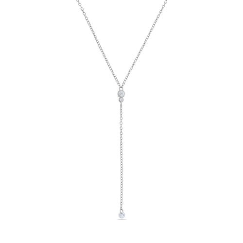 14k Vermeil CZ Stone Lariat Necklace