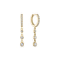 EV2 925 Dangle Drop Bezel CZ Huggie Earrings
