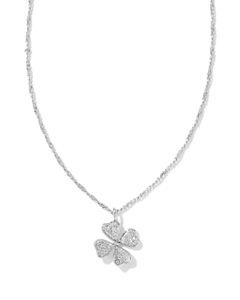 KS Clover Crystal Pendant Necklace