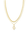 KS Abbie Pave Frame Multi Strand Necklace