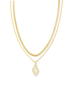 KS Abbie Pave Frame Multi Strand Necklace