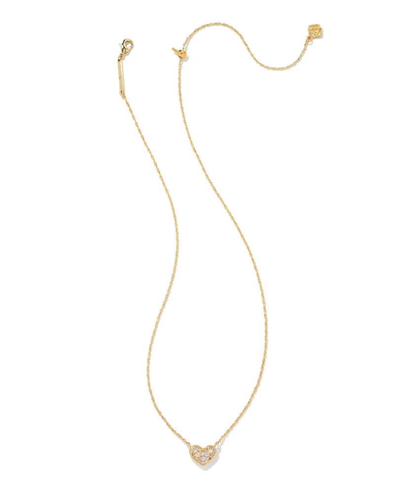 KS Ari Pave Crystal Heart Necklace