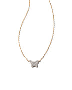 KS 14k Butterfly Pendant Necklace