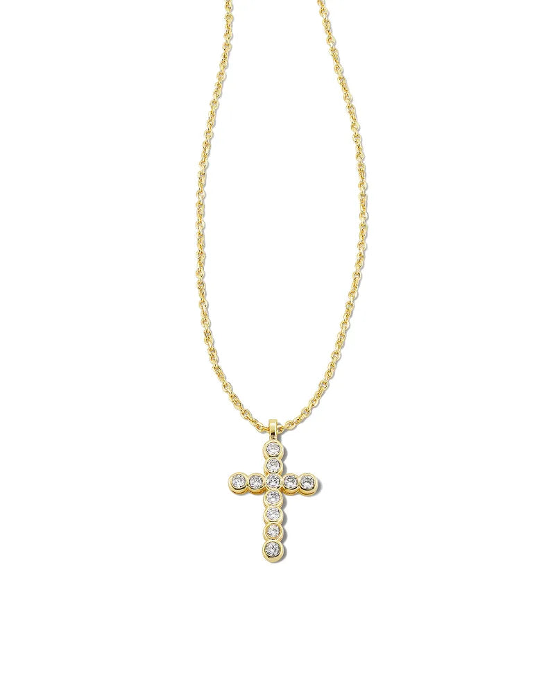 KS Cross Crystal Pendant Necklace