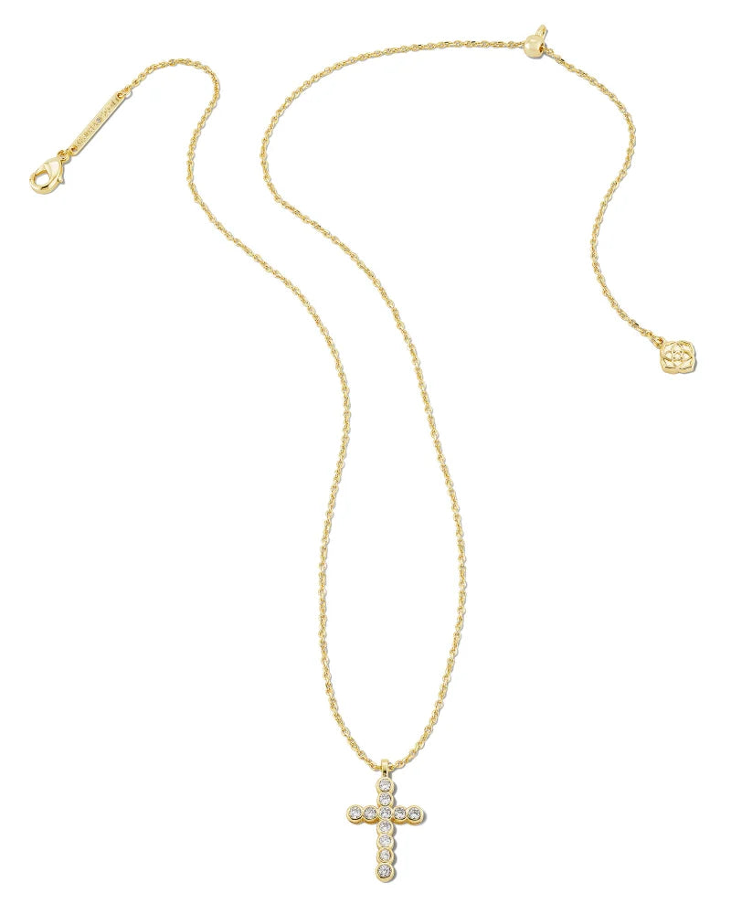 KS Cross Crystal Pendant Necklace