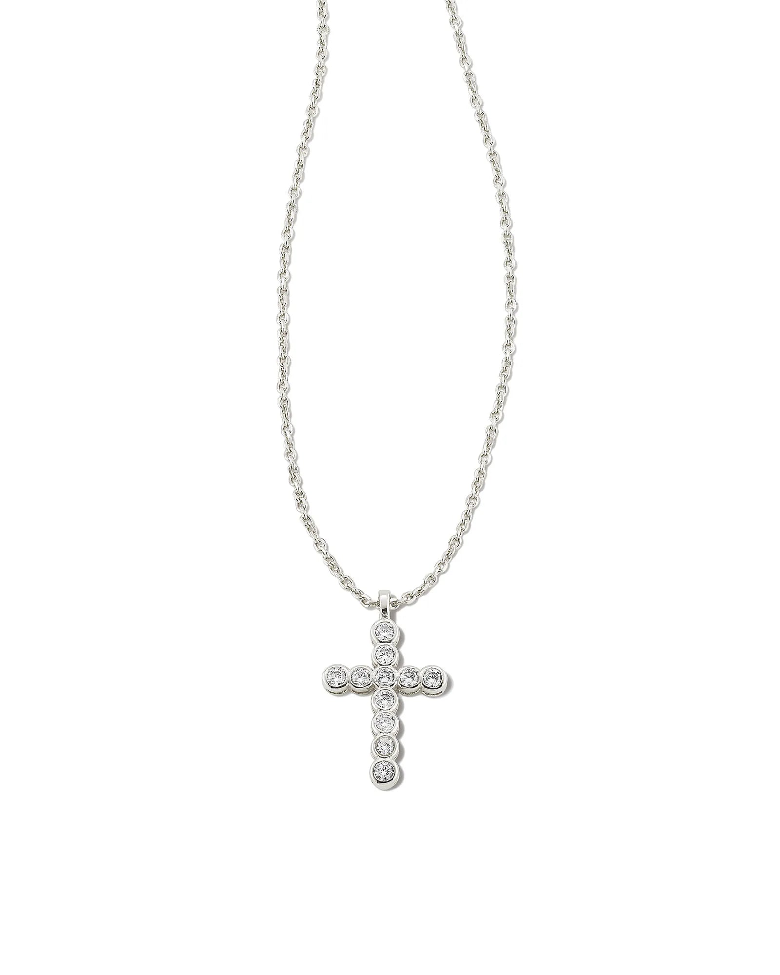 KS Cross Crystal Pendant Necklace