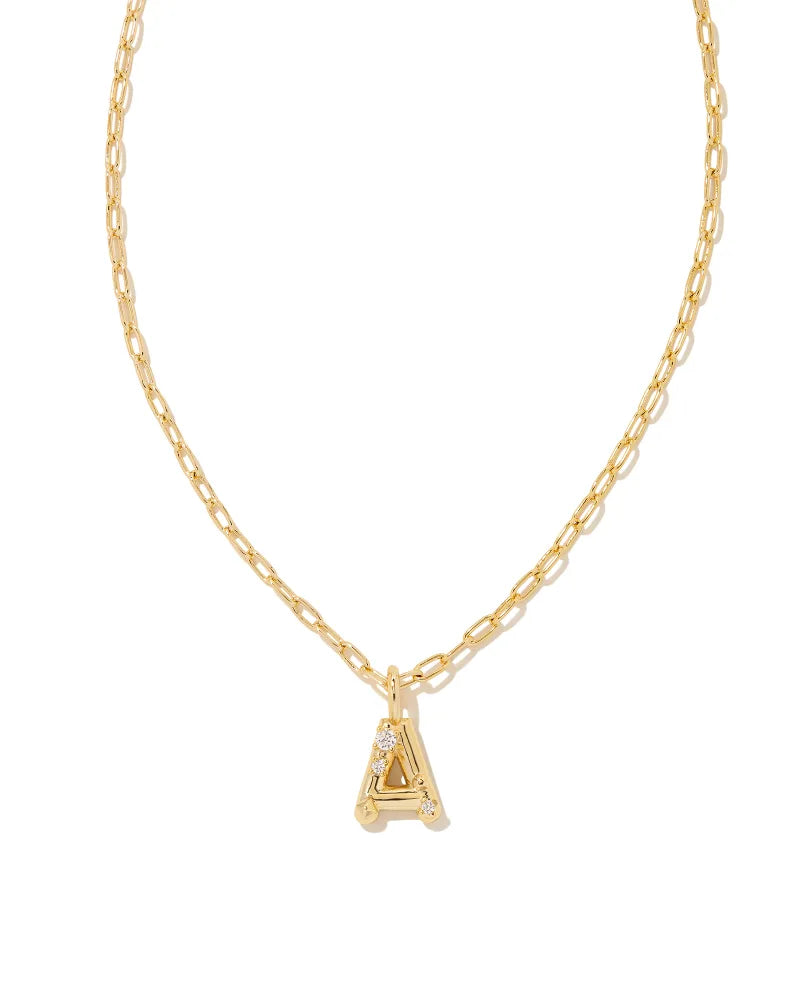 KS Crystal Letter A Necklace