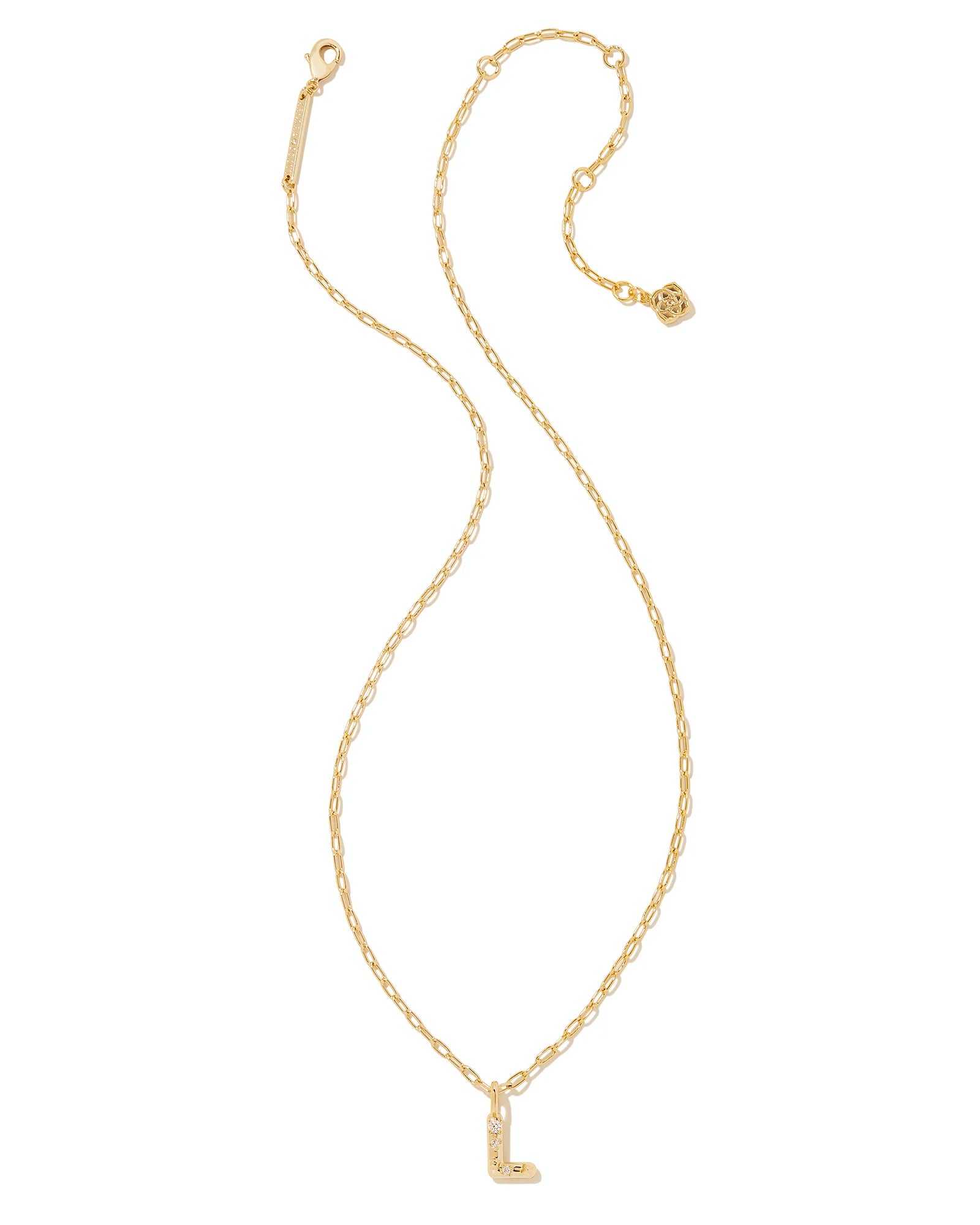 KS Crystal Letter L Necklace